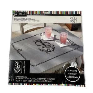 ARTMINDS Adhesive Accent Stencil Nautical Anchor Rope 12x12 Laser Cut DIY NEW